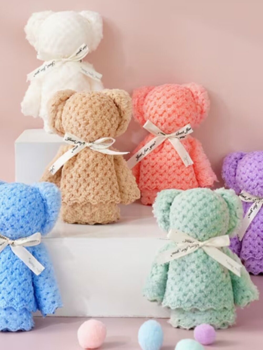New Sculpted Bear Chenille Towel w/Bag
